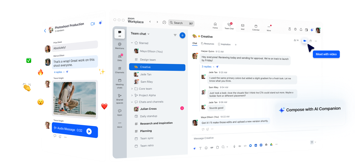 Zoom Meeting Interface Mockup